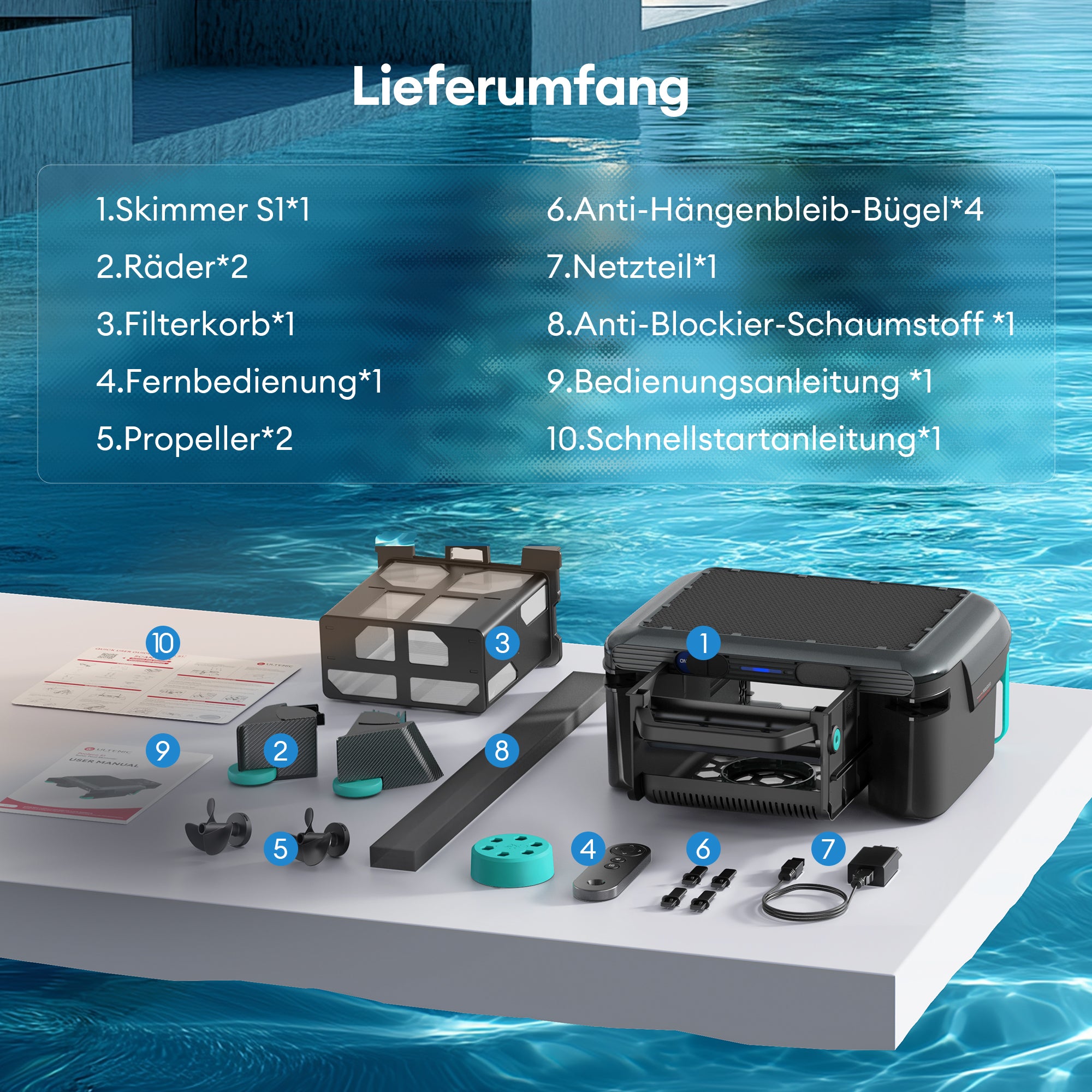 Ultenic Pooleco S1 Solar-Roboter-Poolskimmer